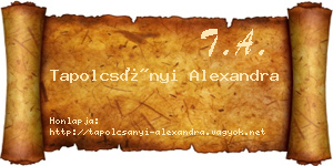 Tapolcsányi Alexandra névjegykártya