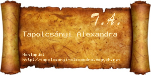 Tapolcsányi Alexandra névjegykártya