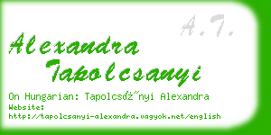 alexandra tapolcsanyi business card